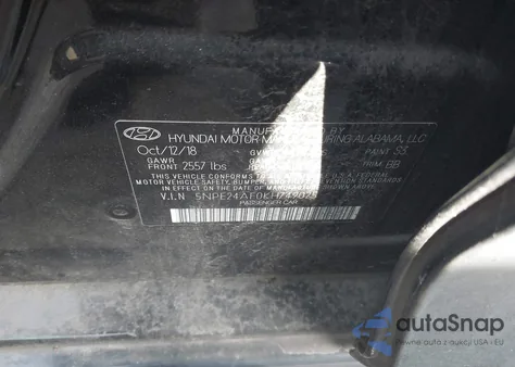 2019 Hyundai Sonata Se z USA, uszkodzony, nr VIN 5NPE24AF0KH749025